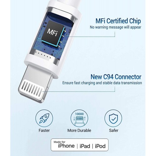 Cavo USB-C/Lightning Bianco 1MT