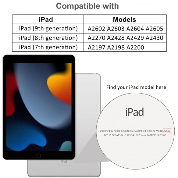 Cover compatibile per iPad 7/8/9 10.2" Dark Green